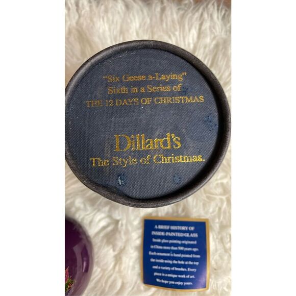 DILLARDS The Style Of Christmas Six Geese A Laying Glass Ornament 12 Days Xmas - Picture 12 of 16